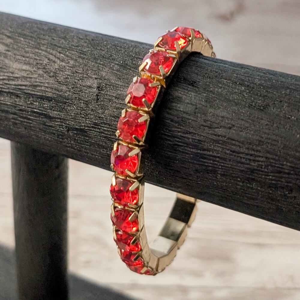 Stretch Bracelet - Red - Just Over 0.5" Wide
